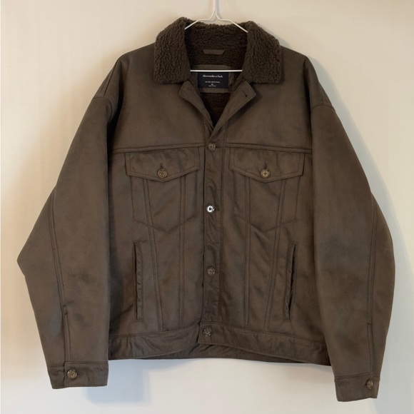Abercrombie & Fitch Other - Abercrombie & Fitch Dark Brown Relaxed Vegan Suede Jacket